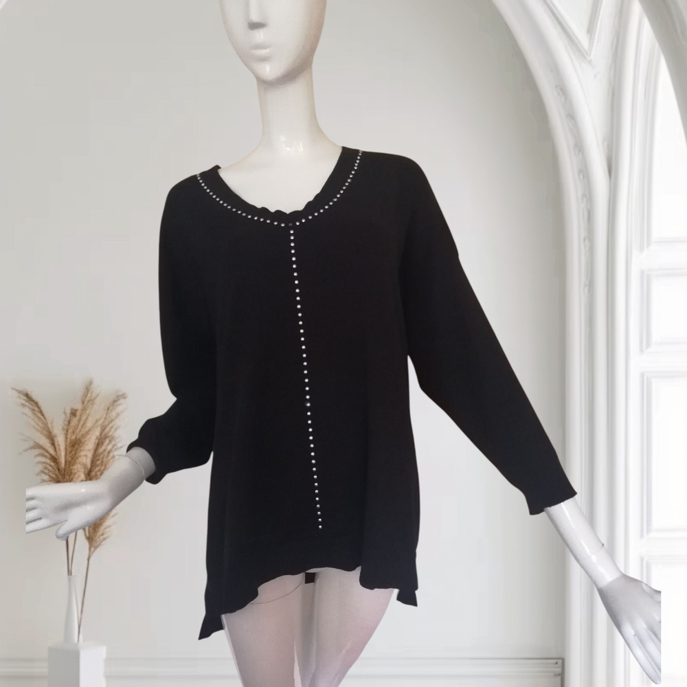Madison Black V-Neck Sweater